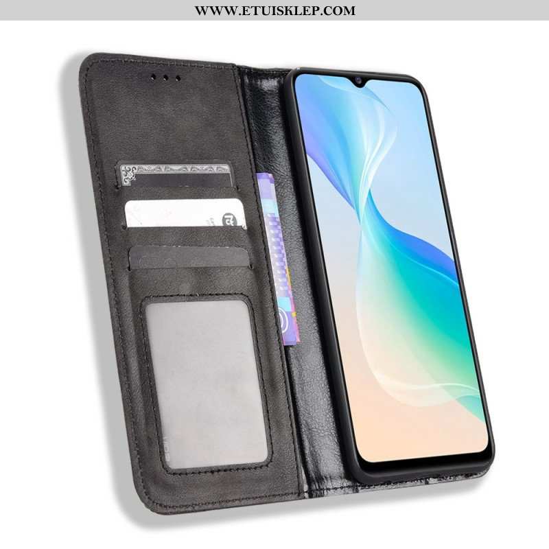 Etui Na Telefon do Vivo Y76 5G Etui Folio Stylizowany Skórzany Styl